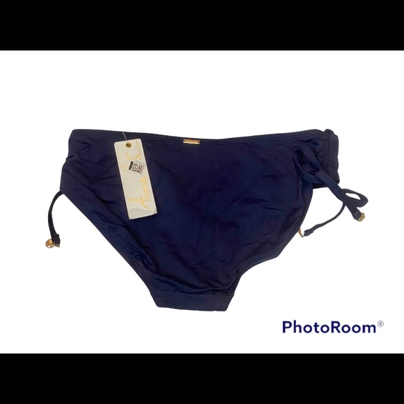 Anne Cole NAVY Ruched-Side Bikini Swim Bottom NWT NEW MEDIUM - Picture 4 of 4